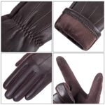 alqqas Winter Fashion Leather Gloves for Men, Touchscreen Wool Lined Outdoor Windproof Warm Suede Driving Gloves