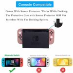 Dockable Case for Nintendo Switch – COMCOOL 3 in 1 Protective Cover Case for Nintendo Switch and Joy-Con Controller with Screen Protector and Thumb grips – Light Brown