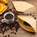 Coffee Filters #4 Pour over Coffee Filter Biodegradable Cone Coffee Filters 8-12 Cups Unbleached Coffee Filter Cones Compostable Brown Coffee Paper Filters Coffee Machine Accessories-100 Count/Box