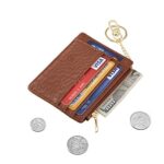 Sodsay Card Case Slim Front Pocket Wallet for Women Credit Card Holder with Keychain(CH Deep Brown)