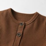 Eghunooy Baby Boy Girl Solid Color One Piece Romper Jumpsuit Outfits Clothes (Newborn) Brown