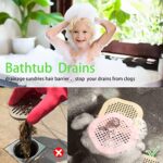 2 Pack Drain Hair Catcher Durable Silicone Shower Drain Protector Sink Drain Strainer Hair Stopper for Shower Kitchen Bathroom Tub Brown