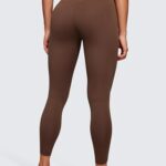 CRZ YOGA Womens Naked Feeling Workout 7/8 Yoga Leggings – 25 Inches High Waist Tight Pants Coffee Brown Medium