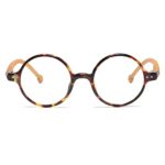 JOVAKIT Retro Round Blue Light Blocking Glasses for Women Men, Literary Vintage Style Non-prescription Computer Eyeglasses (Brown Tortoise)