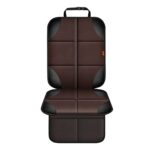 XHYANG Car Seat Protector 1 Pack Car Seat Cushion Mat Thickest Padding,Waterproof 600D Fabric Car Seat Covers for Non-Slip Backing Mesh Pockets for Baby and Pet 1 Seat Protector Brown