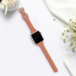 Slim Thin Narrow Bands Compatible with Apple Watch 38mm 40mm 41mm 42mm 44mm 45mm 49mm, Replacement Silicone Sport Strap Wristbands for iWatch Series 9/8/7/6/5/4/3/2/1 Ultra/2 SE Women Men, Brown