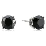 Vir Jewels 1.50 cttw Black Diamond Stud Earrings 14K White Gold Round Push Backs 4 Prong Basket