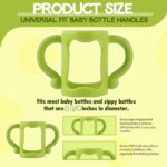 TonGass (4-Pack) Bottle Handles for Dr Brown Narrow Baby Bottles with Easy Grip Handles to Hold Their Own Bottle – BPA-Free Soft Silicone – Red Orange Blue and Green