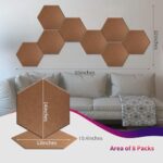Hexagon Acoustic Panels, High Density, Sound Proofing, Decorative Noise Reduction Felt Wall Tiles for Ceilings, Home Office & Gaming Room (Deep Brown), 14x12x0.4 Inch, Mollywell