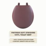 Soft Standard Vinyl Toilet Seat, Chocolate – 17 Inch Soft Vinyl Cover with Comfort Foam Cushioning – Fits All Standard Size Fixtures – Easy to Install Fantasia by Achim Home Decor
