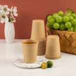 RACETOP [100 Pack] Coffee Cups 8 oz, Disposable Coffee Cups, Kraft Paper Cups, Hot Cups Unbleached for Home, Stores, Cafes, Office