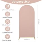 Spandex Fitted Wedding Arch Cover 6FT Cameo Brown Arch Backdrop Cover, Round Top Chiara Backdrop Stand Covers for Wedding Birthday Party Baby Shower Banquet Arch Decoration (Cameo Brown, 6FT)
