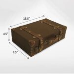 Wald Imports – Paperboard Suitcase -Decorative Storage Boxes – Suitcase for Decoration, Storage, and More (Brown)