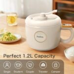 Mini Rice Cooker 2 Cup, Feekaa Rice Cooker Small 1.2L, Small Removable Electric Rice Cooker for 1-2 people, 6 Modes Rice Cooker for White Rice, Brown Rice, Stew, Ramen, Porridge, Hot Pot