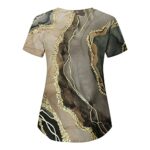 Summer Blouses for Women 2023 Dressy Casual Blouse for Women Printed Short Sleeve V Neck Holiday Fun Patterned Working Brown