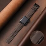 SUNFWR Leather Bands Compatible with Apple Watch Band 49mm 45mm 44mm 42mm for Men Women, Top Grain Genuine Leather Replacement Strap for iWatch Ultra 2, Ultra, SE2, SE, Series 9 8 7 6 5 4 3 2 1
