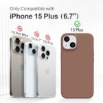 GONEZ Magnetic for iPhone 15 Plus Case,[Compatible with MagSafe][2X Camera Protector + 2X Screen Protector] Slim Liquid Silicone Shockproof Protective Phone Cover Built-in Magnets 6.7 inch, Brown