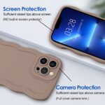 Anuck Case for iPhone 13 Pro Max Case Wave, Curly Frame Design for Women Girls, Cute Wavy Solid Color Aesthetic Phone Case Soft Flexible TPU Shockproof Full-Body Protective Case Cover 6.7″ – Brown