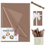 NEBURORA Brown Tissue Paper for Gift Bags 60 Sheets Brown Wrapping Tissue Paper Bulk 14 X 20 Inch Dark Brown Wrapping Paper for Gift Packaging Filler Art Crafts DIY Birthday Wedding Holiday (Brown)