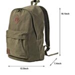 seemeroad Canvas College Laptop Backpack, Durable Rucksack Travel Notebook Bag School Backpack Book Bag for Men Women Military Green Factory Directly