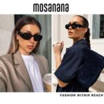 mosanana Trendy Rectangle Sunglasses for Women Men Brown Orange Vintage Retro Fashion Cool 90s Cute Funky Small Stylish Chunky Goulding