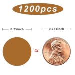 Yeachlaing 1200 Pieces 0.75 Inch Round Color Coding Label Garage Sale Stickers Blank Yard Sale Price Stickers Permanent Adhesive Dots Stickers,Easily Writable with Perforation Line (Brown)