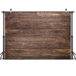 LYWYGG 5x3ft Thin Vinyl Brown Wood Backdrop Photographers Retro Wood Wall Background Cloth Seamless CP-19-0503