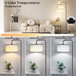 PARTPHONER LED Floor Lamp for Living Room, 3 Color Temperature, with Foot Switch, 9W Bulb Included, Oil Rubbed Bronze
