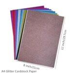 Baisunt 20 Sheets Brown Glitter Cardstock Paper for DIY Art Project, Scrapbook, Birthday Wedding Party Decoration 250GSM(8×12 In, Non Adhesive)