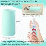 (2-Pack, Blue) Baby Bottle Sleeves for Dr. Brown Baby Bottle 8 oz – Reusable Silicone Baby Bottle Sleeve with Wide Neck – Dishwasher-Safe Bottle Cover for Baby with Cutout for Easy-to-See Measurement