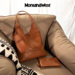 Montana West Hobo Bags for Women Designer Top Handle Purses Soft Ladies PU Leather Shoulder Handbag Set MWC2-111BR