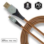 Celltronix – MCX [Apple MFi Certified] Titanium 6FT Fast Charging Tangle Free Heavy Duty USB to Lightning Cable. Includes Sync+Charge & Aluminum Tips for Optimum Connectivity.