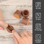 Aneaseit Chair Leg Floor Protectors – 1″ x 16 pcs Brown – Felt Bottom Silicone Pads for Hardwood Floors & Furniture Feet – Rubber Caps for Chairs – X-Small