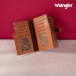 Wrangler Wallet for Women Leather Bifold Card Holder with Zipper Pocket Ladies Clutch Purse with ID Window,WG119-W002LBR