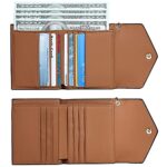 Gostwo women’s Small Wallet RFID Blocking Wallet Change Pouch Credit Card Holder Mini Bifold Purse(Brown)