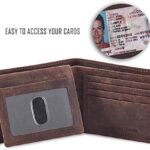 Cochoa Wallet for Men’s RFID Blocking Real Leather Bifold Stylish 2 ID Window in Gift Box (CRAZY HORSE, COGNAC)