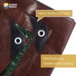 GUARD SHIELD Brown/Green Tarp 10×12 Feet Medium Duty Outdoor Waterproof Multi Purpose Poly Tarps Cover 7mil