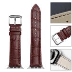 Genuine Leather Strap Compatible With Apple Watch Band 38mm 40mm 41mm 42mm 44mm 45mm 49mm Women Men, Crocodile Embossed Bands Wristbands Replacement for iWatch Series 8 7 6 SE 5 4 3 2 1 Ultra