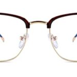 Shiratori Vintage Retro Half Frame Horn Rimmed Optics 43mm Clear Lens Glasses Brown