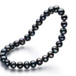 Bliss Black 6-7mm A Quality Freshwater Cultured Pearl Bracelet For Women-7 in length