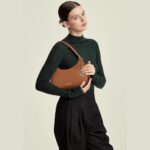 BOSTANTEN Small Purses for Women Trendy Cresent Shoulder Bag Hobo Handbags, Brown