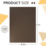 FSWCCK 100 Sheets Dark Brown Kraft Cardstocks, Letter Size Thick Card Stock Paper Cover for DIY Craft Projects, Cards Making and Invitations, 8.5 x 11 Inch