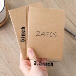 HEYPLACE 24PCS Mini Notebooks, Blank Pocket Notepads 3.5 x 5 Inches Brown Notebooks Small Journal for Students Traveler School Supplies 30 Sheets/60 Pages