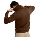 Hanes EcoSmart Hoodie, Midweight Fleece, Pullover Hooded Sweatshirt for Men, Army Brown, 2X Large