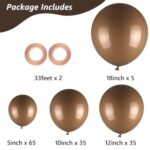 Dark Brown Balloons, 140pcs Brown Balloons 18 12 10 5 Inch Different Sizes Pack Party Latex Balloons for BOHO Birthday Halloween Holiday Balloon Garland as Party Decorations
