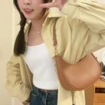 WuliTown Shoulder Bags for Women, Cute Hobo Tote Handbag Mini Clutch Purse with Zipper Closure (02 Brown)