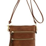 Isabelle Small Functional Multi Pocket Crossbody Bag (Brown)