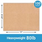 Brown Kraft Cardstock Thick Paper 100 Sheets, Ohuhu 8.5″ x 11″ Heavyweight 80lb Card Stock for Crafts and DIY Cards Making