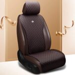 Red Rain Dark Brown Seat Covers Auto Seat Cushion Covers Leather Universal Seat Covers 2/3 Covered 11PCS Fit Car/Auto/SUV (A-Dark Brown)
