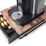 EVERIE Wooden Coffee Pod Storage Drawer Holder Compatible with Nespresso Vertuoline Capsules, Rustic Brown, NP01-WD01